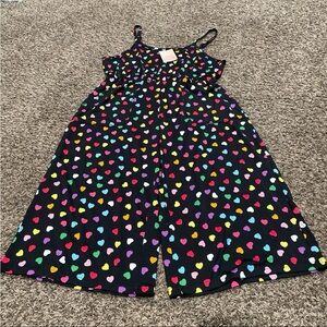 Bloomchic NWT heart print cropped wide leg jumpsuit size 12